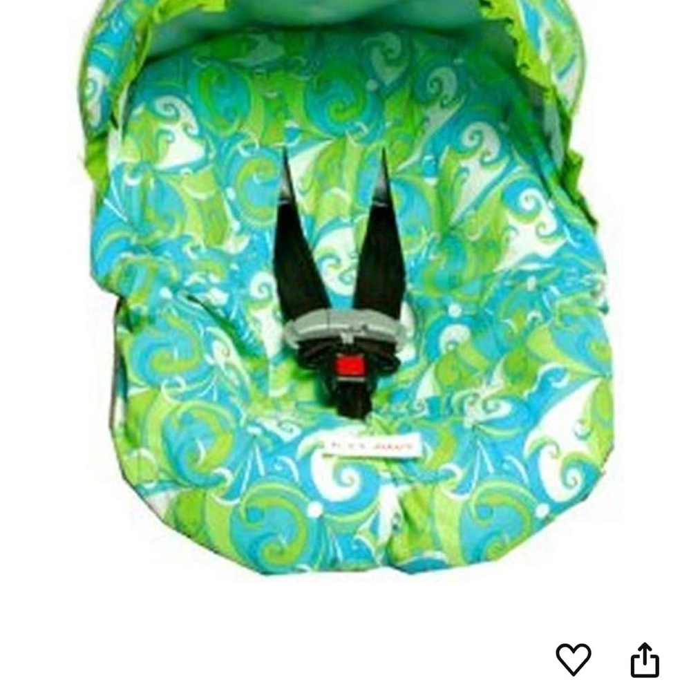 Swirl Pattern Car Seat Cover - Blue and Green